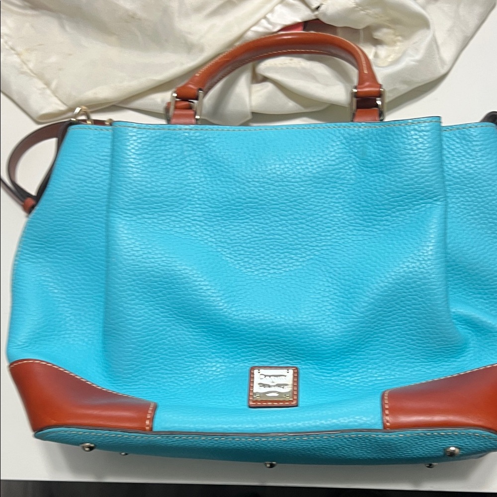 Dooney & Bourke Turquoise and Brown Satchel